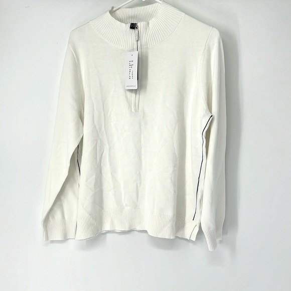 Marble NWT women’s white 1/4 zip large - Picture 1 of 6